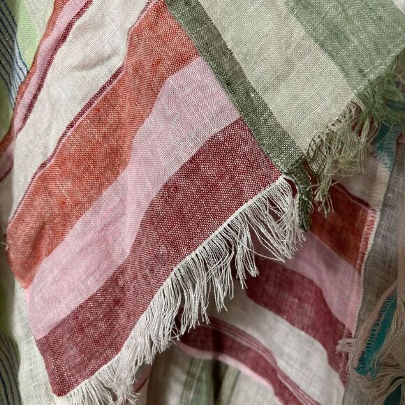 Free people sail away linen striped patchwork kimbo cardigan coverup OS new - Picture 9 of 13